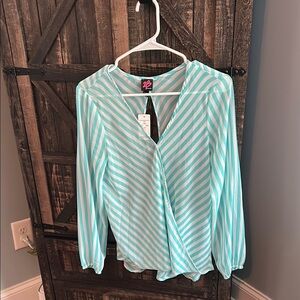 Striped Aqua Blouse